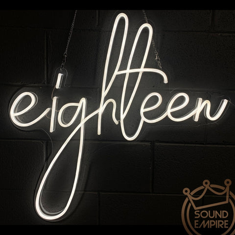 Neon LED Sign - "Eighteen"