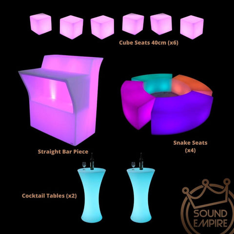 Basic Party Glow Furniture Pack for Hire