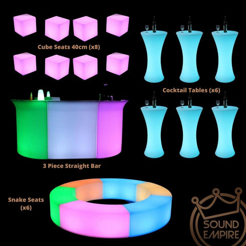 Deluxe Party Glow Furniture Pack for Hire
